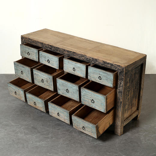 诧寂风实木餐边柜中古复古风全实木餐边柜玄关柜储物收纳柜 商品图1