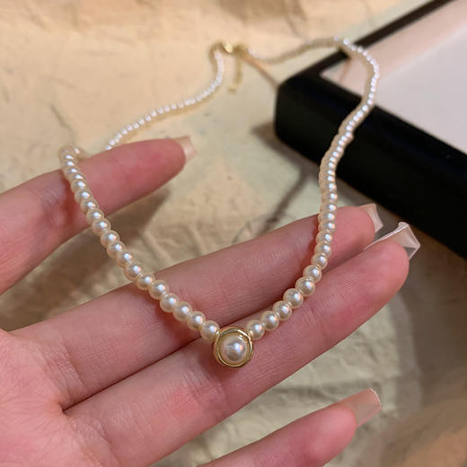 鹿鹿推荐 • 极简复古小米珠珍珠项链 商品图2