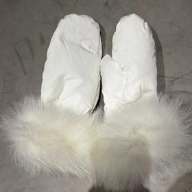 Yves Salomon - GLOVES TECHNICAL FABRIC - CIME - 女装 - 滑雪手套 - 西米白