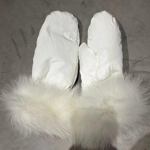 Yves Salomon - GLOVES TECHNICAL FABRIC - CIME - 女装 - 滑雪手套 - 西米白 商品图0
