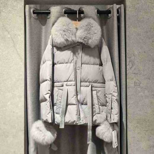 Yves Salomon - DOWN COAT MAT TECHNICAL FABRIC - SIROCCO - 女装 - 羽绒服 - 希洛克灰 商品图0