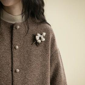 牧衣游原创 毛织手钩花胸针朴实百搭 忘忧【不支持会员折】