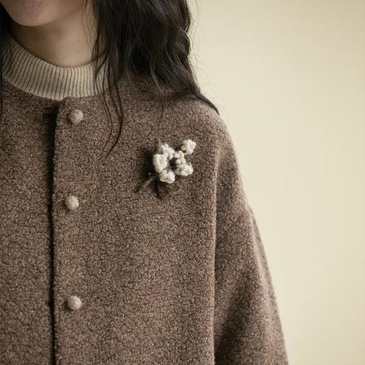 牧衣游原创 毛织手钩花胸针朴实百搭 忘忧【不支持会员折】 商品图0