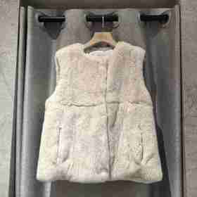 Yves Salomon - VEST  REX RABBIT - CALIN - 女装 - 背心 - 卡琳奶茶