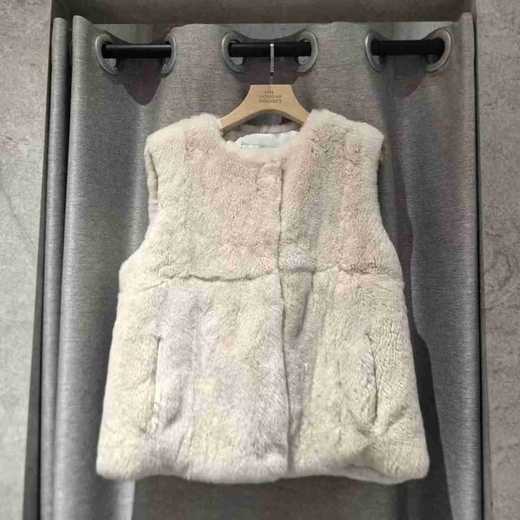 Yves Salomon - VEST  REX RABBIT - CALIN - 女装 - 背心 - 卡琳奶茶 商品图0