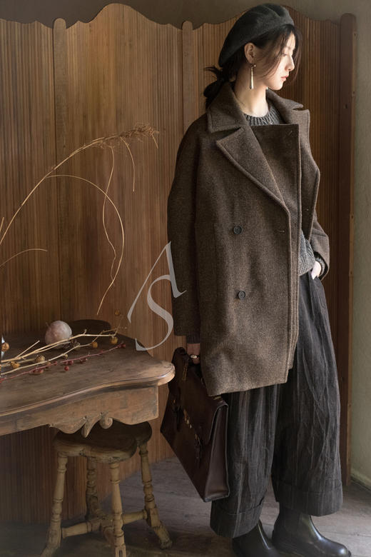 Toogood  荒原棕初剪羊毛人字纹伐木者外套 商品图0