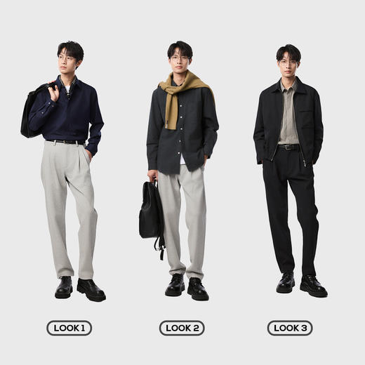 棉仓356818005-针织粗斜纹双褶川崎西裤 商品图2