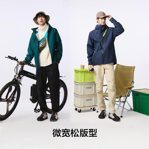 棉仓356811007-微宽松高性能防风防水透汽连帽冲锋衣 商品图2