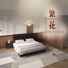 顾家家居整装 中古风 皮/布艺床 KZ.B5031(B)繁花