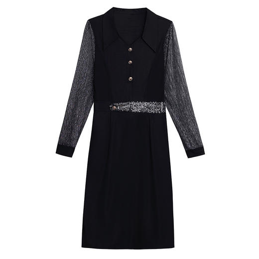 雀说新款时尚洋气翻领拼接假两件减龄显瘦中长款AL2535 商品图4