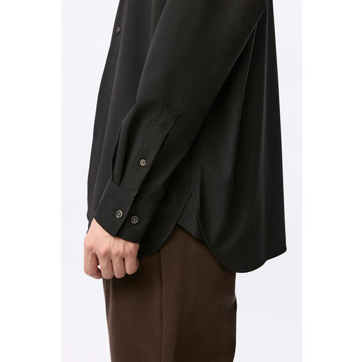 棉仓356804003-微宽松版可机洗羊毛翻领长袖衬衫 商品图4