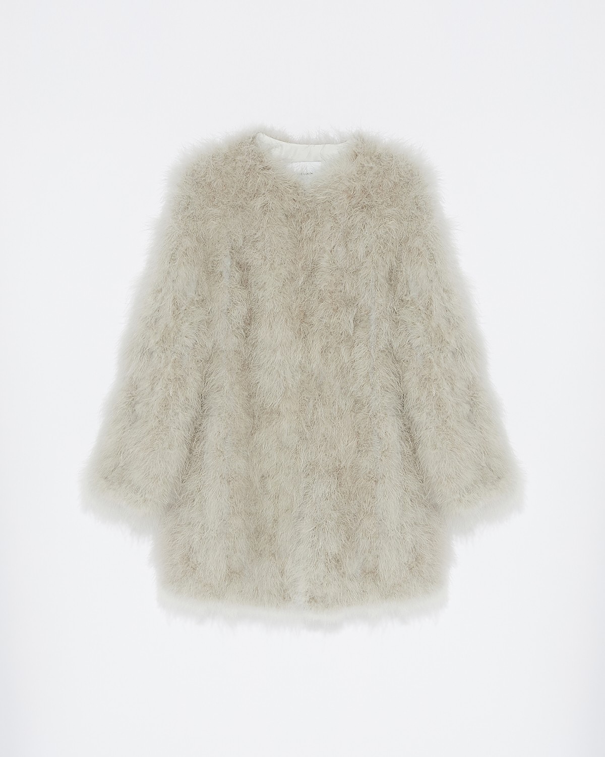 Yves Salomon - COAT  TURKEY FEATHERS - SIROCCO - 女装 - 夹克 - 希洛克灰