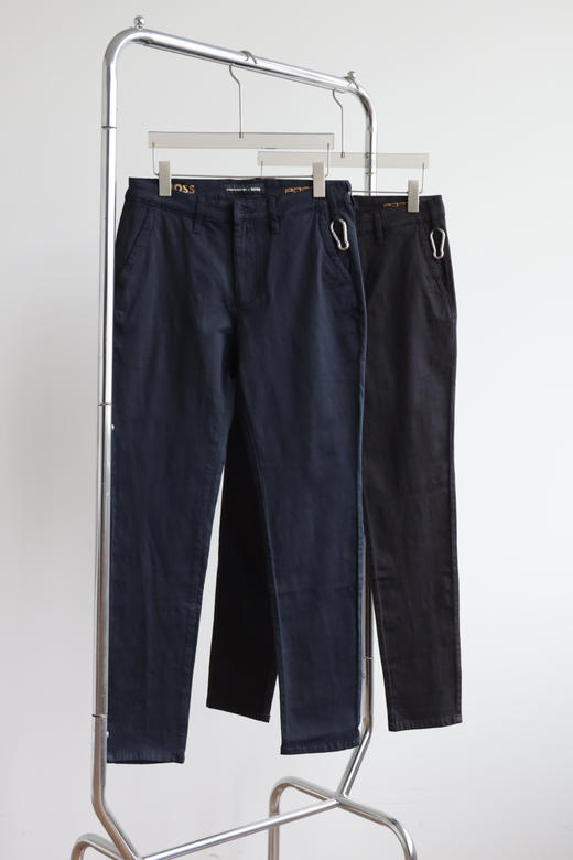 H.B X 宝SHI捷 弹力修身棉弹缎纹面料 休闲长裤 xxk171 商品图3