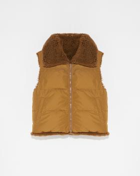 Yves Salomon - VEST   TECHNICAL FABRIC/LAMB - NUTS - 女装 - 背心 - 坚果棕