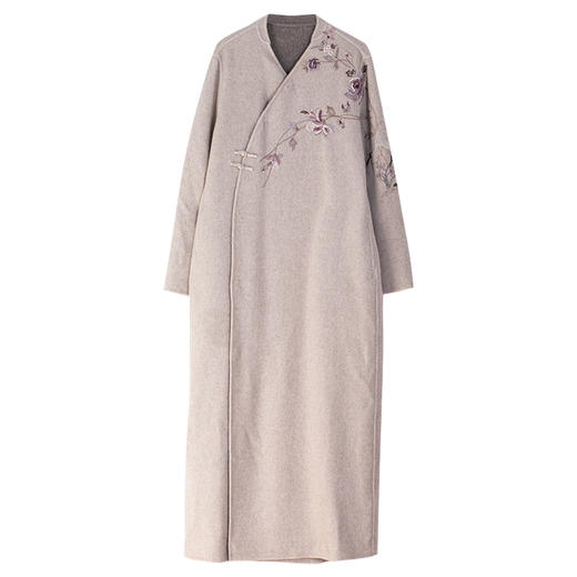 牧衣游原创 进口双面呢手工刺绣长毛呢外套气质*毛呢大衣 子衿 商品图4