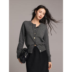 棉仓357605013-丝羊绒圆领开衫