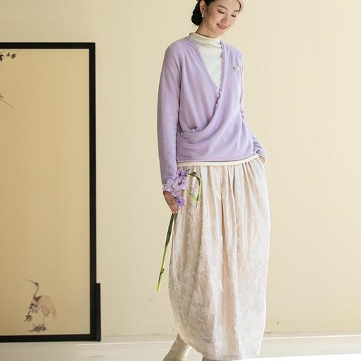 牧衣游原创 芍药提花半裙女冬2024年新款轻盈质朴a字半身裙 春暮 商品图2