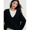 棉仓356635026-大V领叠穿针织毛衣 商品缩略图2