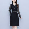 雀说新款时尚洋气翻领拼接假两件减龄显瘦中长款AL2535 商品缩略图0