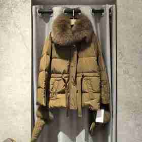 Yves Salomon - DOWN COAT MAT TECHNICAL FABRIC - NUTS - 女装 - 羽绒服 - 坚果棕