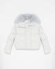 Yves Salomon - DOWN JACKET TECHNICAL FABRIC/LG  HAIR LAMB - SKY BLUE - 女装 - 羽绒服 - 天蓝色 商品缩略图0
