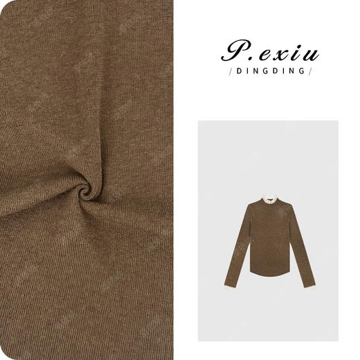 PanYiXiu/潘依绣羊-毛法式撞色拼接蕾丝立领针织上衣 ZZ0617 商品图0