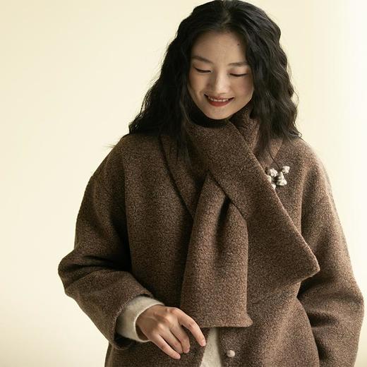 牧衣游原创 羊羔毛净色围巾红色舒适保暖 恋冬【不支持会员折】 商品图0