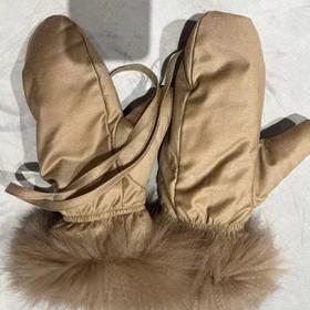 Yves Salomon - LORO PIANA  FABRIC - MACADAMIA - 女装 - 滑雪手套 - 夏威夷果棕