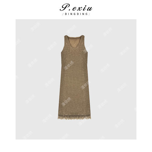 04-1潘依绣丁丁宠粉新中式流苏下摆气质复古无袖连衣裙 Q6360 商品图0