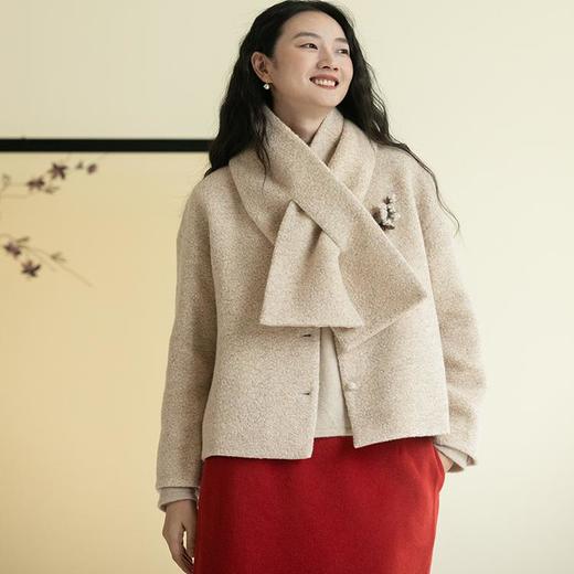 牧衣游原创 羊羔毛净色围巾红色舒适保暖 恋冬【不支持会员折】 商品图2