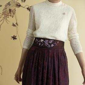 牧衣游 芍药提花手工刺绣腰封腰带 戏纸鸢【不支持会员折】