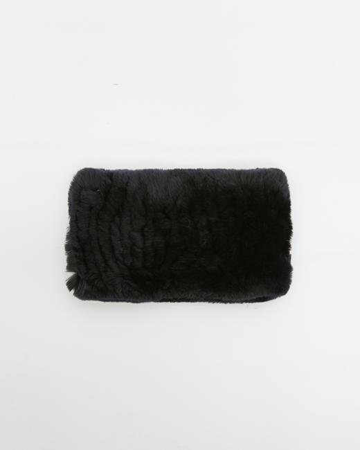 Yves Salomon - HEAD BAND KNITTED REX RABBIT - BLACK - 配件 - 头带 - 黑色 商品图0
