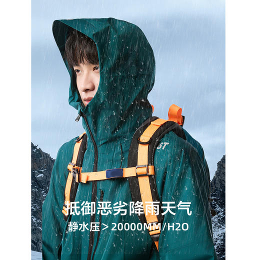 棉仓356811007-微宽松高性能防风防水透汽连帽冲锋衣 商品图3