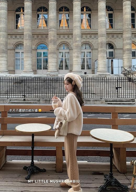 金蘑菇菇 bc线 北欧手作绞花系列/设计感针织裤 商品图3