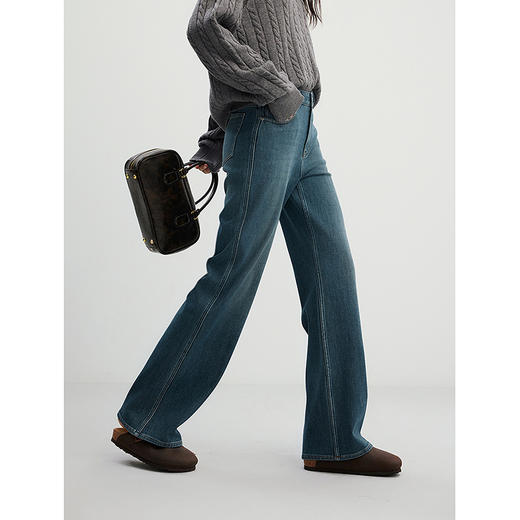 棉仓356619002-全能牛仔裤秋冬超模直筒牛牛仔裤 商品图1