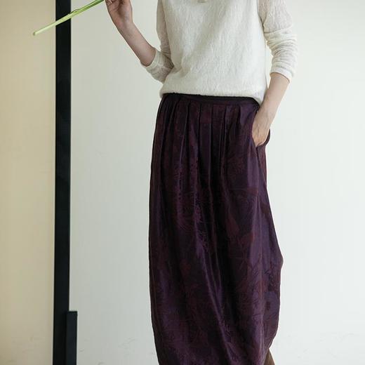 牧衣游原创 芍药提花半裙女冬2024年新款轻盈质朴a字半身裙 春暮 商品图0