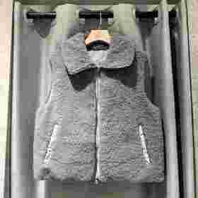 Yves Salomon - VEST   TECHNICAL FABRIC/LAMB - SIROCCO - 女装 - 背心 - 希洛克灰
