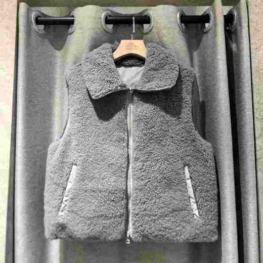 Yves Salomon - VEST   TECHNICAL FABRIC/LAMB - SIROCCO - 女装 - 背心 - 希洛克灰 商品图0