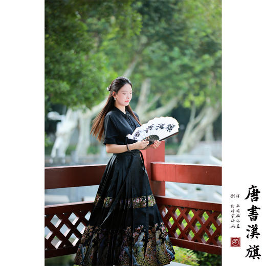 【玉堂春晓·曜石黑】马面裙织金妆花工艺改良国风新中式千里鹤套装 商品图0