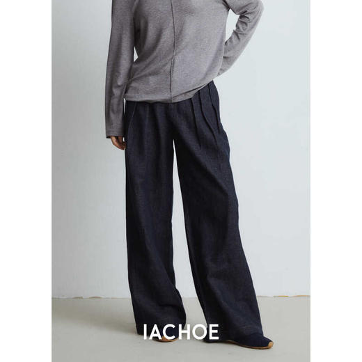 棉仓3561518003-秋季新款宽松显瘦松弛感阔腿裤  *沉淀原浆色牛仔裤女 商品图0