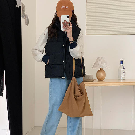 百媚生 短款羽绒棉马甲女士外搭宽松韩版外穿马夹背心外套 XY301 商品图5