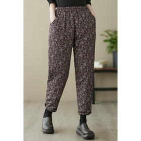 GYH 3610复古小碎花夹棉加厚棉裤休闲宽松萝卜裤