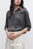 棉仓3531504011-清冷感慵懒风25磨米桑蚕丝衬衫 素绉锻bf风廓形真丝衬衫 商品缩略图4