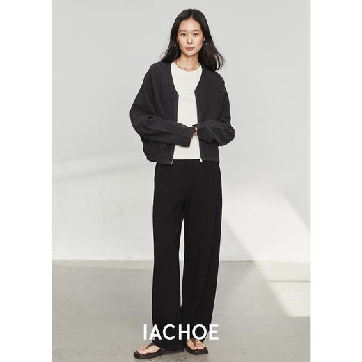 棉仓3561506001-【轻缩羊毛】秋装绵羊毛v领针织开衫外套  *毛衣开衫 商品图3