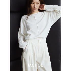 棉仓3531504017-早秋新含桑蚕丝一字领长袖衬衫  设计感上衣套头法式衬衣