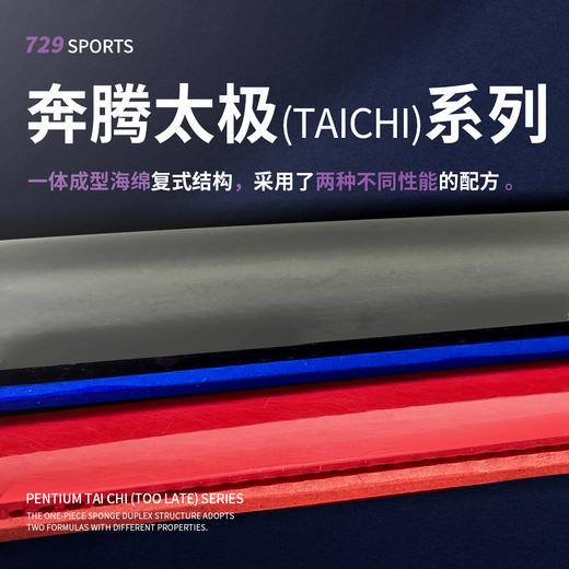 友谊729 奔腾系列 太极渐变海绵乒乓胶皮反胶粘性专业套胶 商品图4
