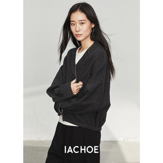 棉仓3561506001-【轻缩羊毛】秋装绵羊毛v领针织开衫外套  *毛衣开衫 商品图1