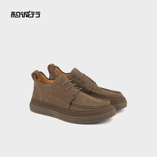 和诚行 2024秋冬新款复古真皮磨砂百搭系带休闲鞋男工装鞋1320082 商品图0