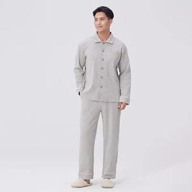 素道有机棉家居服套装 男士长袖套装【京东快递送货上门】