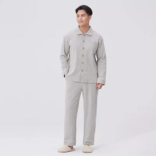 素道有机棉家居服套装 男士长袖套装【京东快递送货上门】 商品图0